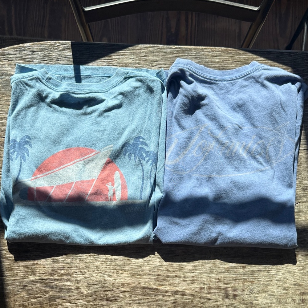 johnnie-O Graphic Tees - Light Blue and Blue lot of 2
